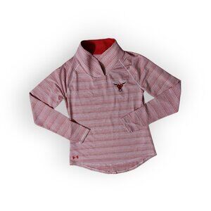 Under Armour Spanish Fort AL Toro Pullover Mock Neck Red White Shirt Top M NWT